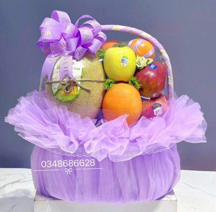 GIỎ TRÁI CÂY TONE TÍM XINH YÊU